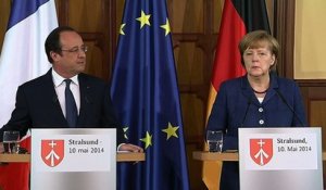 Conférence de presse avec Angela Merkel à Stralsund