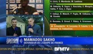 Mamadou Sakho félicite le nouveau défenseur de l'équipe de France Lucas Digne - 13/05