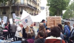 Manifestation pour défendre l'unité d'oncologie pédiatrique de l'hôpital de Garches.