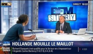 BFM Story: Coupe du monde 2014: François Hollande mouille le maillot – 29/05