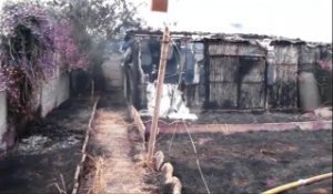 Incendie de dépendances à l'arrière d'habitations à Liévin, rue des Hérissons ce mardi 1er juillet