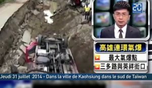 Taïwan: des explosions dues à une  fuite de gaz ont dévasté une rue