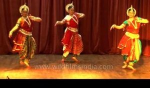 Dancers performing classical traditional odissi dance at 4th Indo European Dance Festival 2013