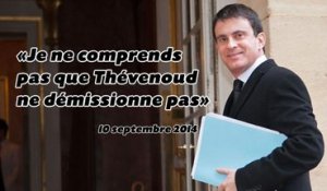 Valls «ne comprend pas» que Thévenoud ne démissionne pas de son poste de député