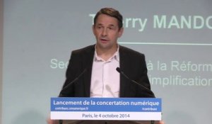 Thierry Mandon - Lancement de la concertation nationale sur le numérique