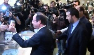 François Hollande vote (Primaires PS)