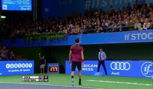 Grigor Dimitrov double hot shots at If Stockholm Open 2014