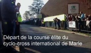 Départ de la course élite du cyclo-cross international de Marle