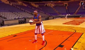 Record du monde en Basket-ball: marquer de dos et de très loin -  Harlem Globetrotters