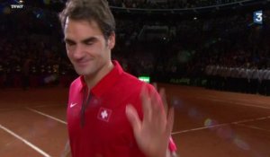 La réaction de Roger Federer après la victoire