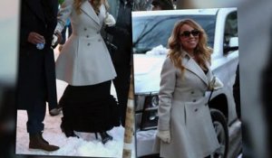 Mariah Carey porte des hauts talons dans la neige