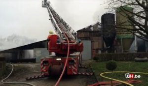 Vidéo incendie ferme Villers-Perwin