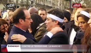 Images poignantes de Patrick Pelloux avec François Hollande (11/01/2015)