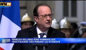 Hommage aux policiers : un discours fort de François Hollande (BFMTV)