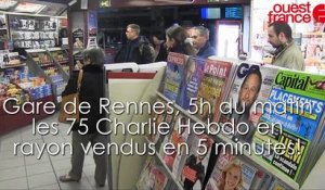 A la gare de Rennes, les 75 exemplaires de Charlie Hebdo vendus en 5 mn à 5h du matin