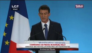 Pour "la lutte contre le terrorisme", Valls annonce 425 millions € supplémentaires sur 3 ans (LCP)