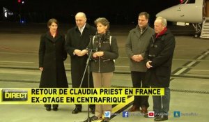 Retour en France de l'otage libérée Claudia Priest