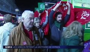 Grèce : des milliers de Grecs dans les rues d'Athènes pour fêter la victoire de Syriza