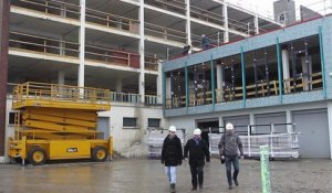 Maubeuge: levage d'une structure métallique pour le nouveau bâtiment de la CAF, l'ancien FJT situé boulevard Pasteur