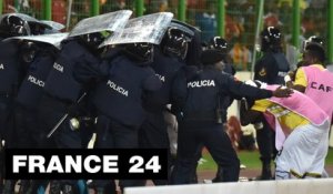 CAN-2015 : Gaz lacrymogène, hélicoptère, scènes de chaos lors de Guinée équatoriale - Ghana