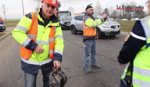 Solgne Moulins et Metz : les salariés des travaux publics perturbent la circulation