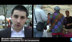 Des étudiants de l’IUT de Carcassonne ont organisé un marché de producteurs sur la place Carnot :
