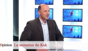 Dessin de Kak : François Hollande sur un skateboard, Manuel Valls en hérisson