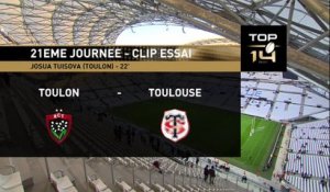 TOP14 - Toulon - Toulouse: Essai 1 Josua Tuisova (TLN) - J21 - Saison  2014/2015