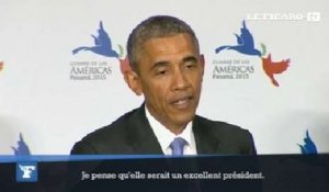 Barack Obama: Hillary Clinton ferait "une excellente présidente"