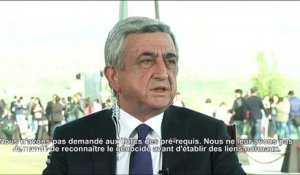 Le président arménien prêt à renouer des liens avec la Turquie
