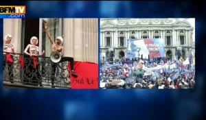 Défilé du FN: l'évacuation musclée des trois Femen