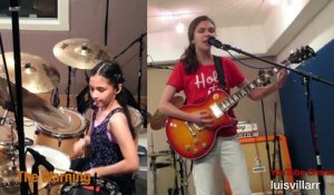 Enter Sandman de Metallica repris par 3 jeunes filles de 9 à 14 ans