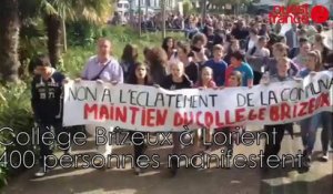 Manifestation devant le collège Brizeux à Lorient