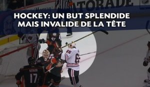 Marquer de la tête au hockey sur glace, c'est possible, mais c'est interdit