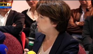 Victoire de la motion A au PS: "je m’y retrouve pleinement", affirme Martine Aubry