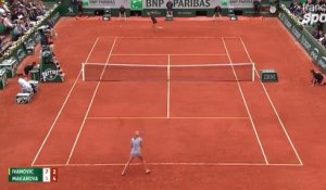 Chute d'Ana Ivanovic VS Makarova (Roland Garros)