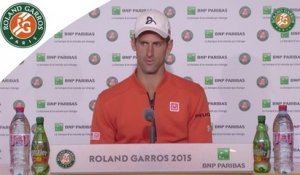 Conférence de presse Novak Djokovic Roland-Garros 2015 / Quarts de finale