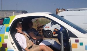 Prévention routière : la ministre Clotilde Valter dans la voiture-test
