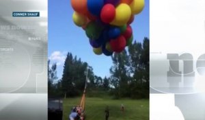 100 ballons plein d'hélium, une chaise de jardin et c'est parti pour un vol... Qui fini en arrestation
