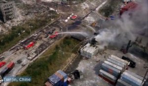 Tianjin : le site des explosions filmé par un drone