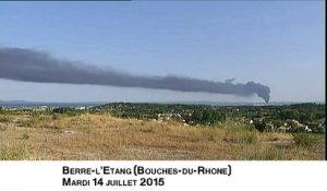 Bouches-du-Rhône : les images de l'incendie sur le site pétrochimique de Berre-l'Etang
