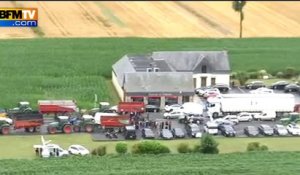 BFMTV survole le Mont-Saint-Michel bloqué par les agriculteurs en colère