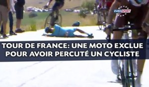 Tour de France: Une moto exclue pour avoir percuté un cycliste