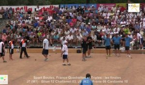 Mène 11 et fin M2, finale France Quadrettes 2015, Sport Boules, Saint-Denis-lès-Bourg 2015