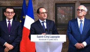 Allocution du président à l'issue de l'inauguration de la mairie de Saint-Cirq-Lapopie