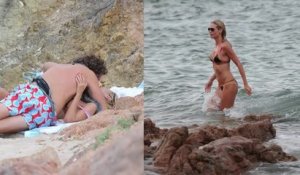 Heidi Klum en bikini se montre affectueuse sur une plage en Italie