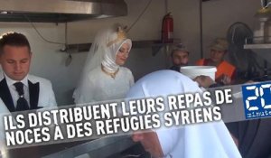 Ils distribuent leurs repas de noces à des réfugiés syriens