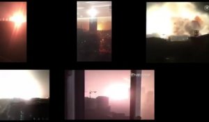 L'explosion de Tianjin filmée de 6 points de vues différents en même temps...
