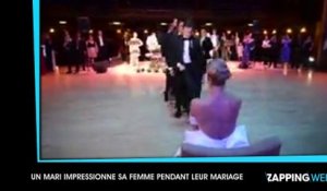Un marié éblouit sa femme avec une danse de folie lors de leur mariage