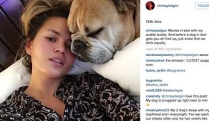 Chrissy Teigen pose sans maquillage sur Instagram